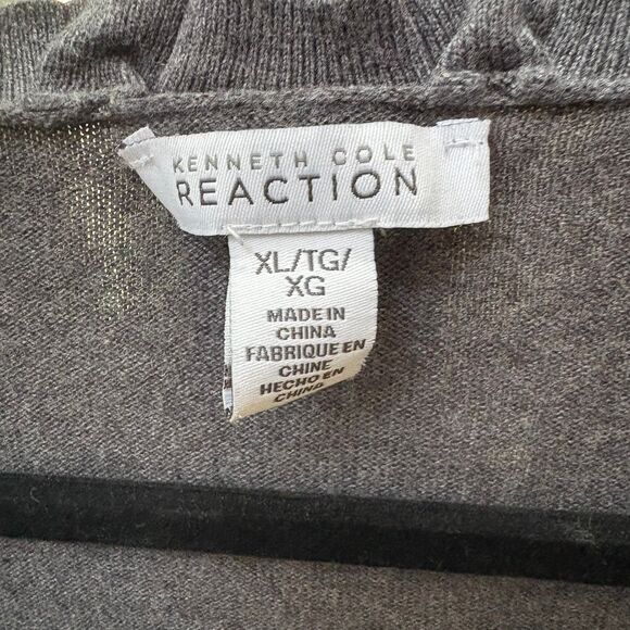 Women's Kenneth Cole Reaction Slate Grey Ruffled Cardigan size XL - Picture 5 of 6